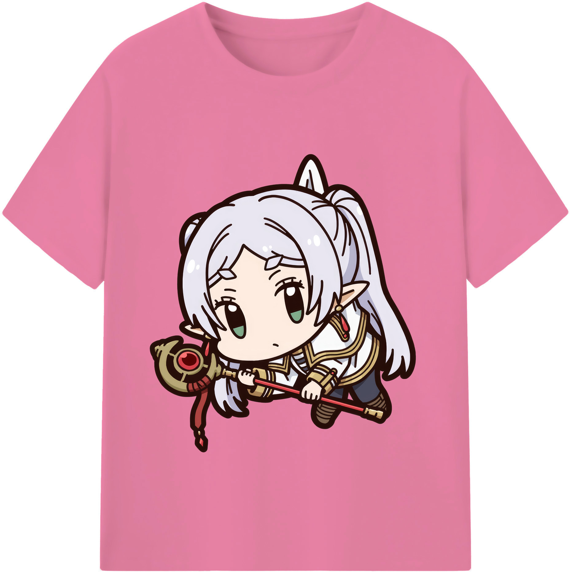 （画像用） 葬送のフリーレン Frieren 綿100％半袖Tシャツ（フロントプリント）